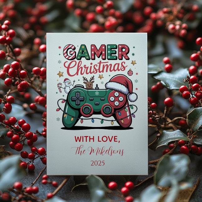 Cartes Pour Fêtes Annuelles Funny Gamer Christmas (Créateur téléchargé)