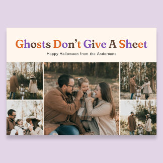 Cartes Pour Fêtes Annuelles Funny Ghosts Dont Give A Sheet Halloween Photo
