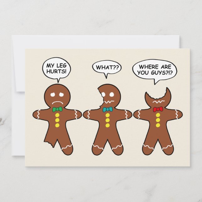 Cartes Pour Fêtes Annuelles Funny Gingerbread Everything is Fine Fun (Devant)