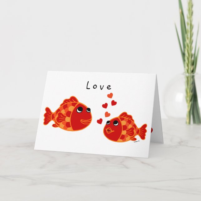 Cartes Pour Fêtes Annuelles Funny Goldfish Love (Devant)