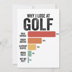 Cartes Pour Fêtes Annuelles Funny Golf Sport Pourquoi Je Perds À Golfing Game 