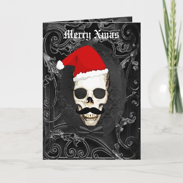Cartes Pour Fêtes Annuelles Funny gothique Père Noël Christmas Holiday Card (Devant)