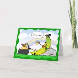 Cartes Pour Fêtes Annuelles Funny Green Leprechaun Banana St Patrick's Day