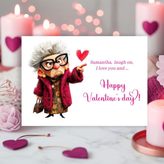Cartes Pour Fêtes Annuelles Funny Grumpy Lady Making Faces Valentine (Funny Grumpy Lady Making Faces Valentine

)