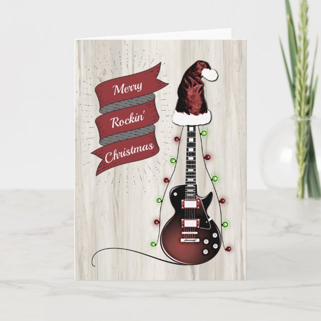 Cartes Pour Fêtes Annuelles Funny Guitar Rock & Roll (Devant)