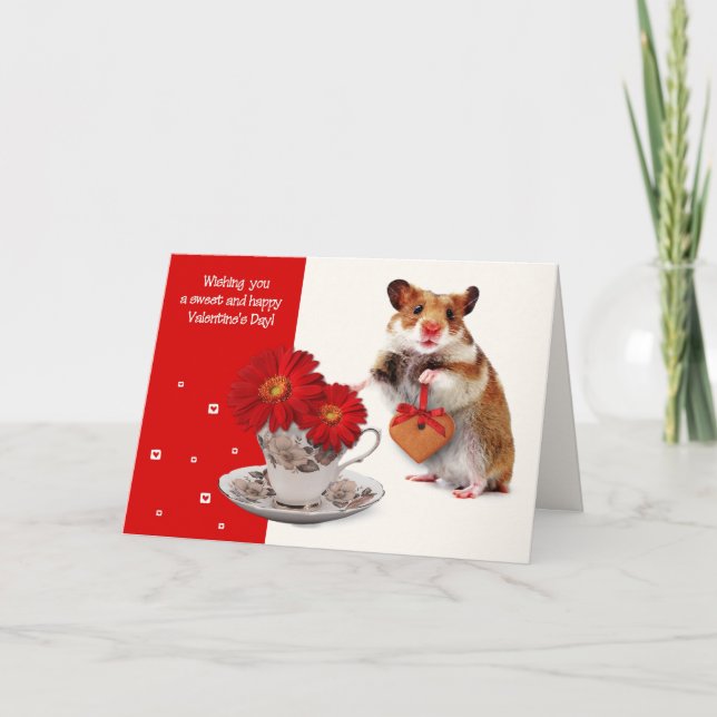 Cartes Pour Fêtes Annuelles Funny Hamster Saint Valentin (Devant)