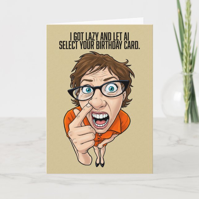 Cartes Pour Fêtes Annuelles Funny Happy Birthday AI Artificial Intelligence (Devant)