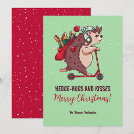Cartes Pour Fêtes Annuelles Funny Hérisson hiver Joyeux Noël