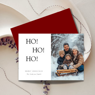 Cartes Pour Fêtes Annuelles Funny Ho Ho Ho Photo Famille de Noël