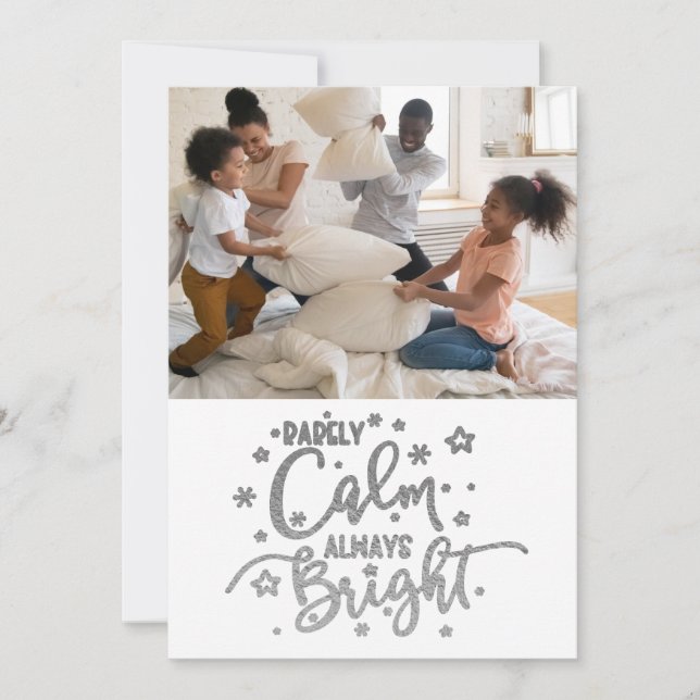 Cartes Pour Fêtes Annuelles Funny Holiday 5 Photo Rarely Calm Christmas (Devant)