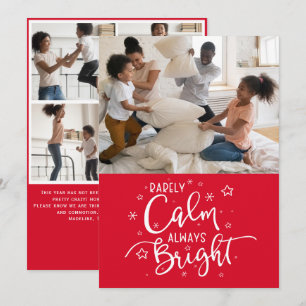 Cartes Pour Fêtes Annuelles Funny Holiday 5 Photo Rarement Calme Noël Rouge