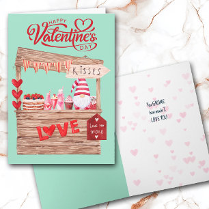 Cartes Pour Fêtes Annuelles Funny Kissing Booth Gnome Valentine