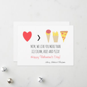 Cartes Pour Fêtes Annuelles Funny Maman t'aime Plus Coeur Rouge Saint Valentin