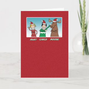 Cartes Pour Fêtes Annuelles Funny Mary Chris Moose Christmas