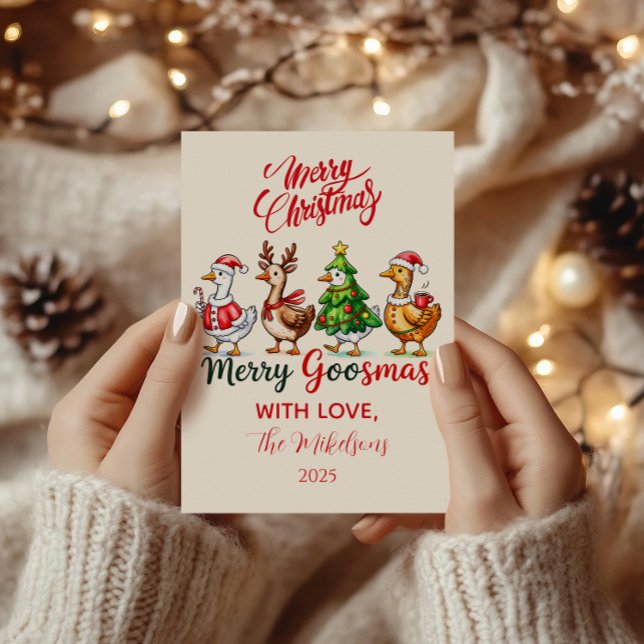 Cartes Pour Fêtes Annuelles Funny Merry Goosmas Christmas (Créateur téléchargé)