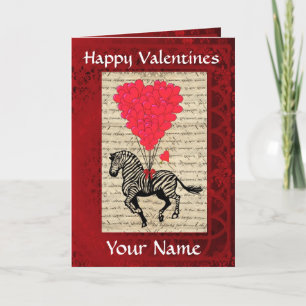 Cartes Pour Fêtes Annuelles Funny mignon zèbre valentines jour