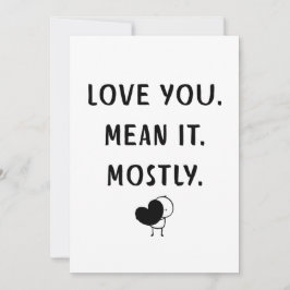 Cartes Pour Fêtes Annuelles Funny Minimalist Love Quote Design