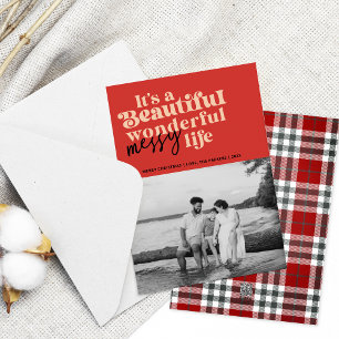 Cartes Pour Fêtes Annuelles Funny Modern 1 photo Christmas Holiday Card