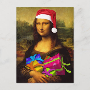 Cartes Pour Fêtes Annuelles Funny Mona Lisa Santa Claus