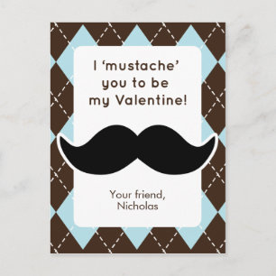 Cartes Pour Fêtes Annuelles Funny Mustache Classe Valentines