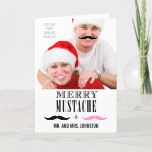 Cartes Pour Fêtes Annuelles Funny Mustache First Christmas Photo Card