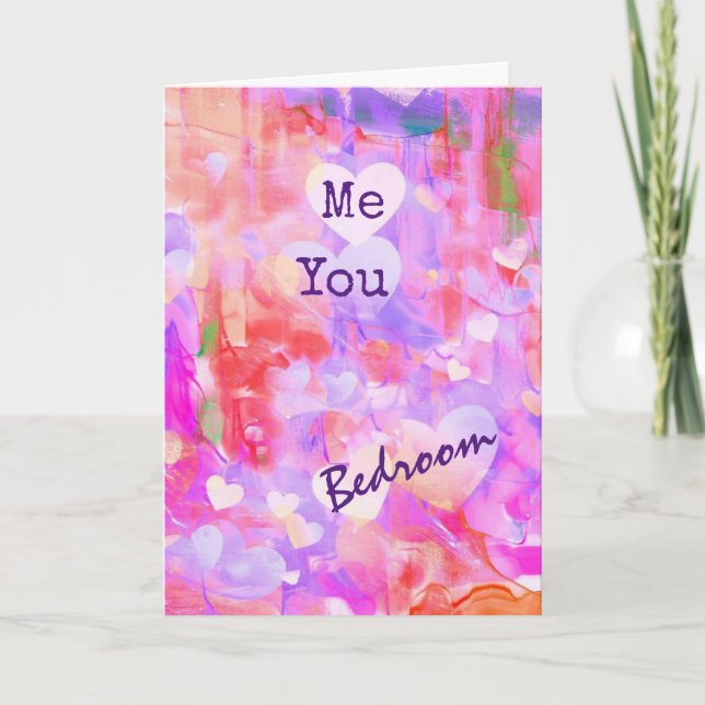 Cartes Pour Fêtes Annuelles Funny Naught Valentine Aquarelle rose Abstrait (Devant)