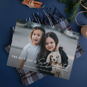 Cartes Pour Fêtes Annuelles Funny Naughty The Nice List Photo Noël