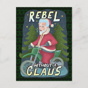Cartes Pour Fêtes Annuelles Funny Noël Père Noël Humour Motorcycle Rebel
