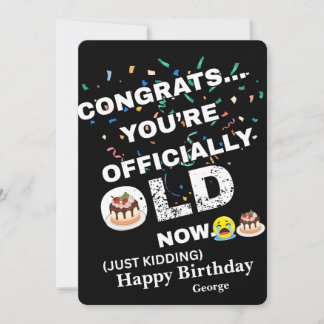 Cartes Pour Fêtes Annuelles Funny Officially Old Birthday - Bold Meme Style