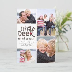 Cartes Pour Fêtes Annuelles Funny Oh Deer What a Year Photo Holiday Card