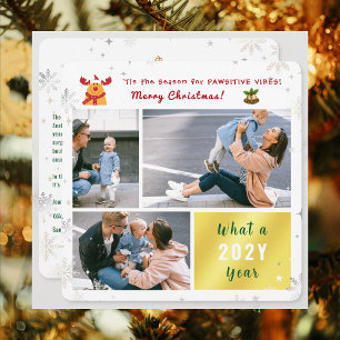 Cartes Pour Fêtes Annuelles Funny Pawsitive Rudolph 3 Photos Collage Moderne