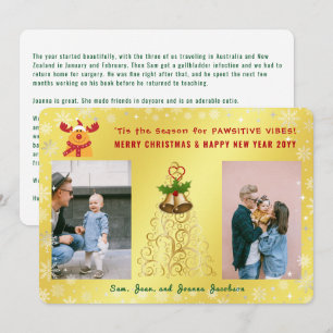 Cartes Pour Fêtes Annuelles Funny Pawsitive Rudolph Photos Lettre mignonne Or