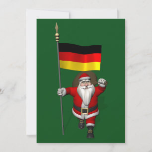 Cartes Pour Fêtes Annuelles Funny Père Noël Avec L'Ensigne D'Allemagne