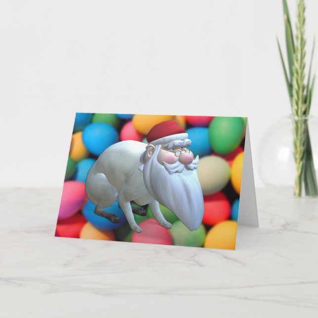 Cartes Pour Fêtes Annuelles Funny Père Noël Bunny (Devant)