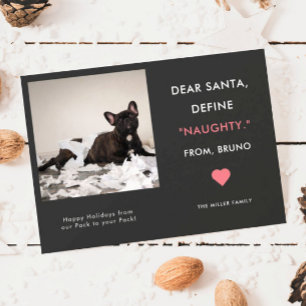 Cartes Pour Fêtes Annuelles Funny Pet Photo Noël   Définir la coquine
