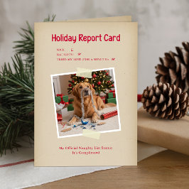 Cartes Pour Fêtes Annuelles Funny Pet Themed Dog Photo Christmas Folded 