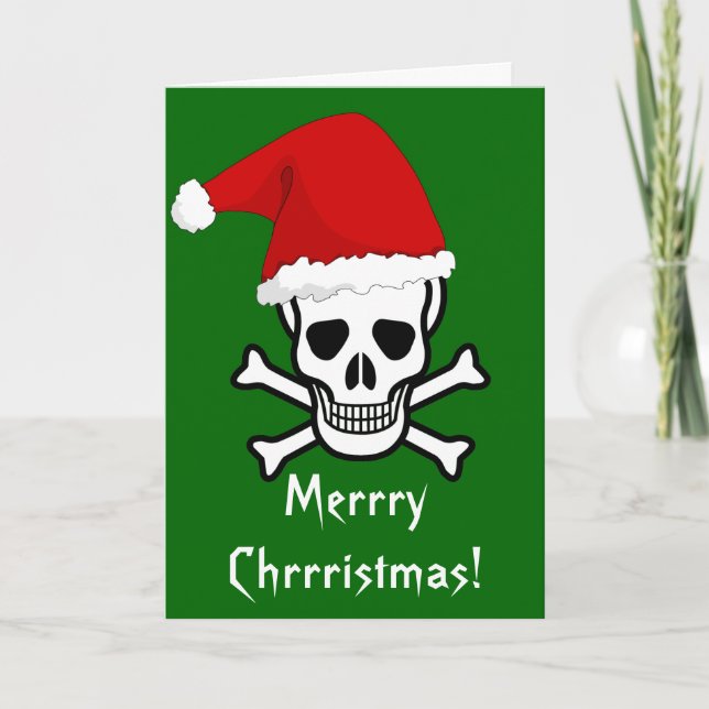 Cartes Pour Fêtes Annuelles Funny Pirate Joyeux voeux de Noël Arrgh Matey (Devant)
