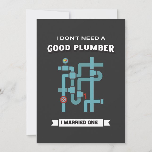 Cartes Pour Fêtes Annuelles Funny Plumber (Devant)