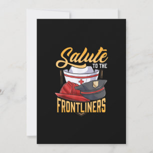 Cartes Pour Fêtes Annuelles Funny Police Pompier Frontliner Infirmière Cadeaux