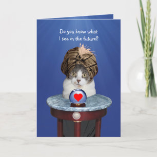 Cartes Pour Fêtes Annuelles Funny Psychic Kitty Valentine