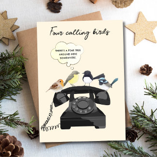 Cartes Pour Fêtes Annuelles Funny Quatre Appels Oiseaux Noël