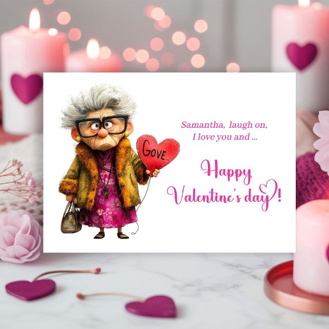 Cartes Pour Fêtes Annuelles Funny Quirky Grumpy Old Lady Valentine Card (Funny Quirky Grumpy Old Lady Valentine Card)