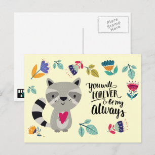 Cartes Pour Fêtes Annuelles Funny Raccoon Saint Valentin