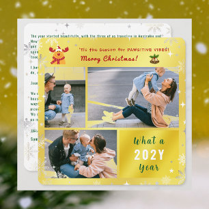 Cartes Pour Fêtes Annuelles Funny Rudolph 3 Photos mignonnes Moderne Élégant O