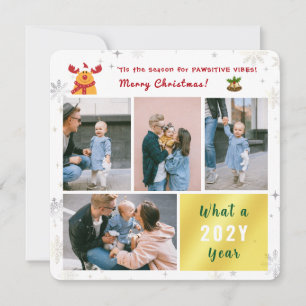 Cartes Pour Fêtes Annuelles Funny Rudolph 4 Photos Collage Lettre mignonne Mer