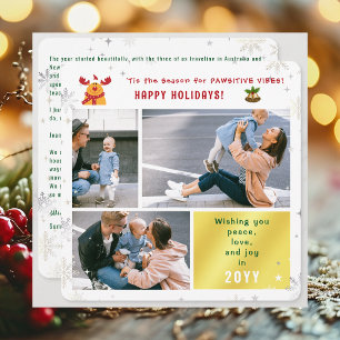 Cartes Pour Fêtes Annuelles Funny Rudolph Peace Love Joy Cute Elegant 3 Photos