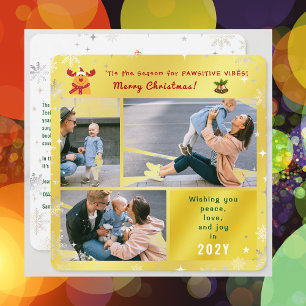 Cartes Pour Fêtes Annuelles Funny Rudolph Peace Love Joy Elegant Golden Photo