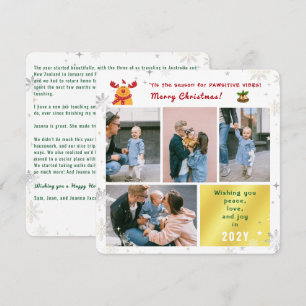Cartes Pour Fêtes Annuelles Funny Rudolph Peace Love Joy Photos Elégant Joyeux