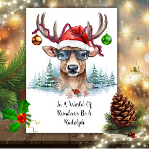 Cartes Pour Fêtes Annuelles Funny Rudolph Reindeer Noël
