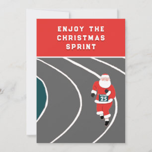 Cartes Pour Fêtes Annuelles Funny Running Track and Field Christmas